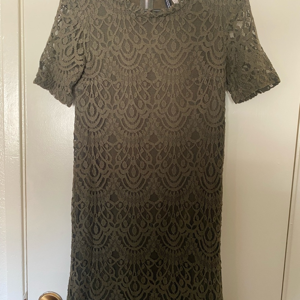 Elegant Olive Lace Dress